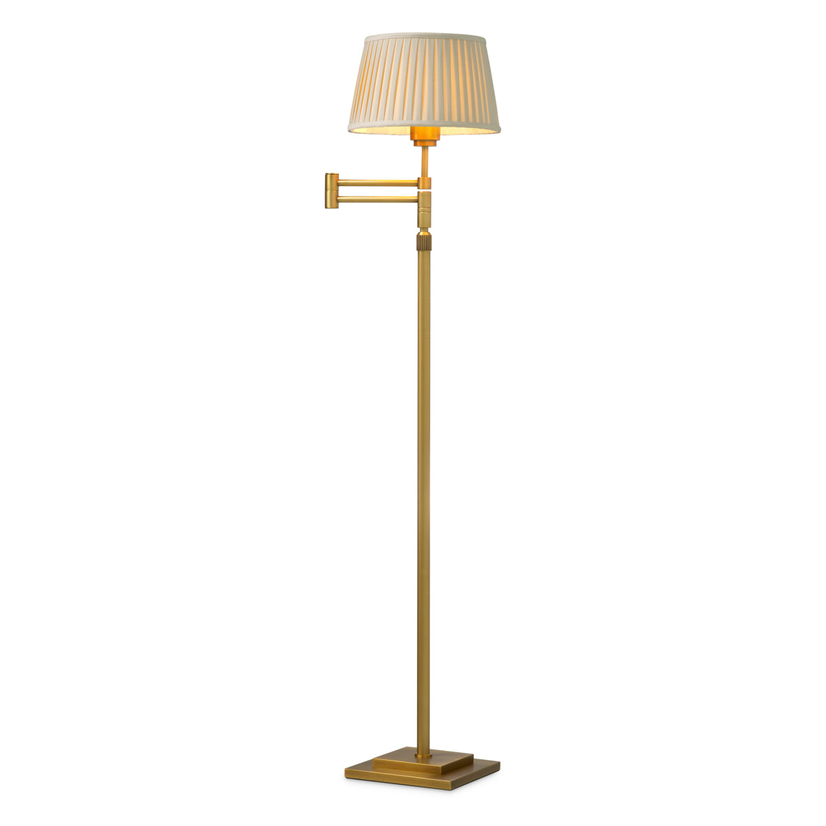 Floor Lamp Corbin antique brass finish incl beige pleated shade