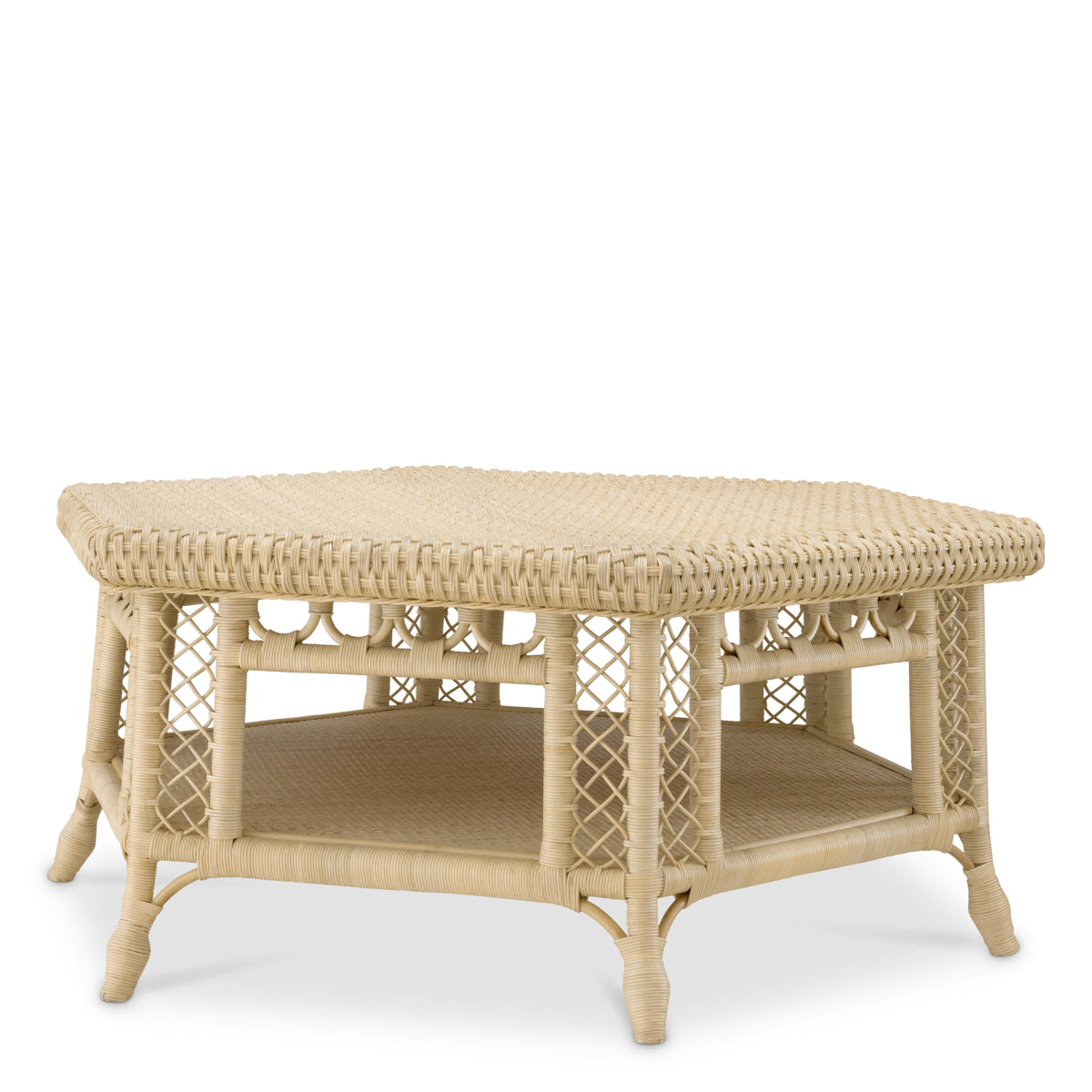 Coffee Table Saba Hexagon natural rattan