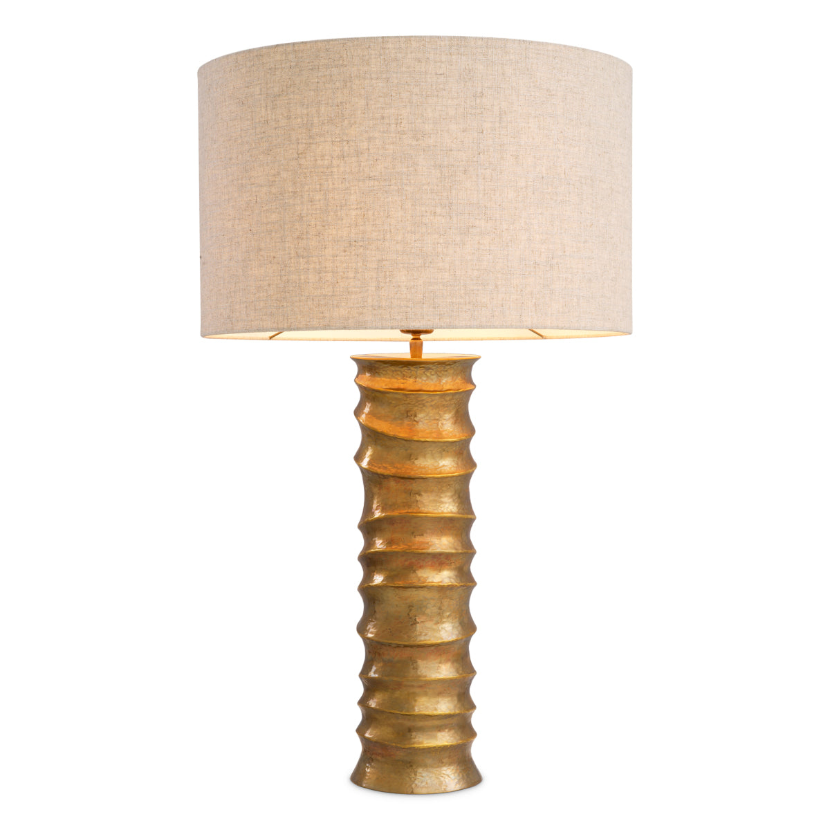 Table Lamp Gilardon vintage brass finish incl shade