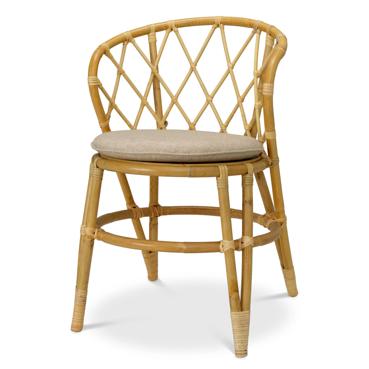 Dining Chair Alvaro natural rattan incl cushion