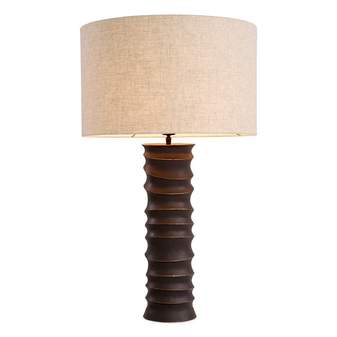 Table Lamp Gilardon bronze highlight finish incl shade