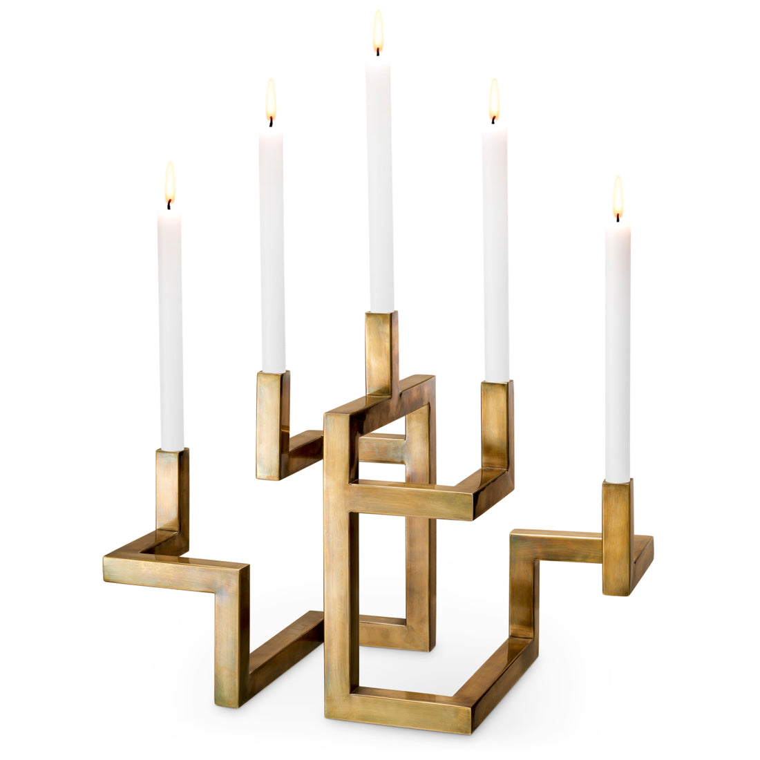 Candle Holder Skyline vintage brass finish