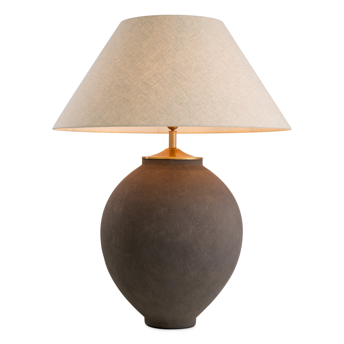 Table Lamp Moon Jar taupe finish incl shade