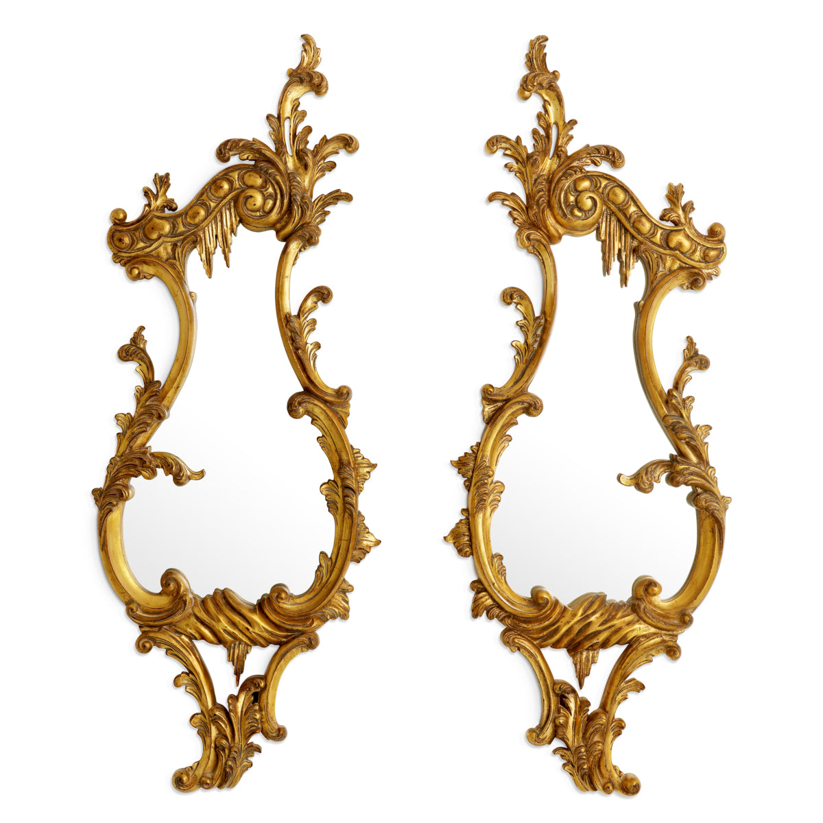 Mirror Gould set of 2 antique gold finish