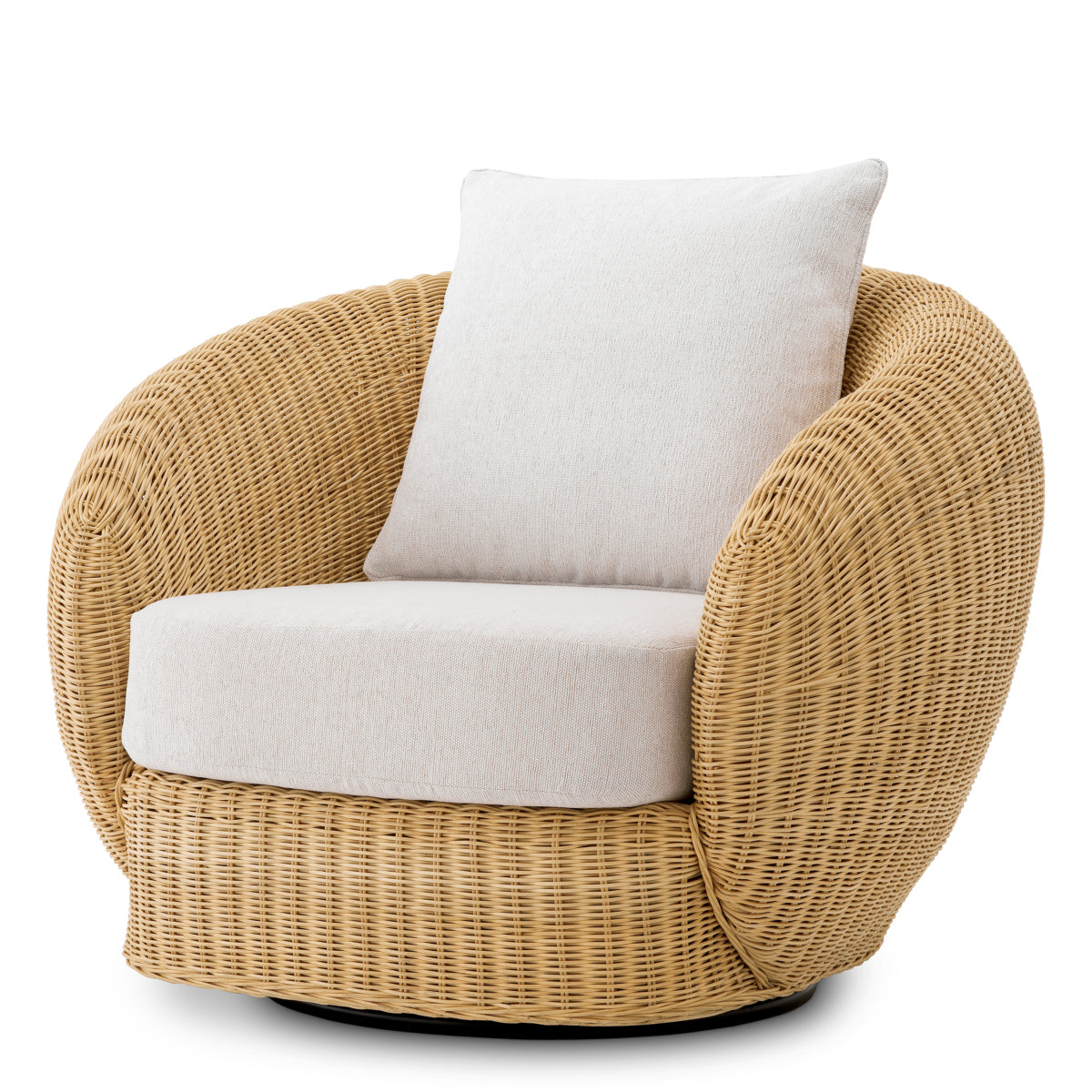 Swivel Chair Rafael natural rattan sentier cream