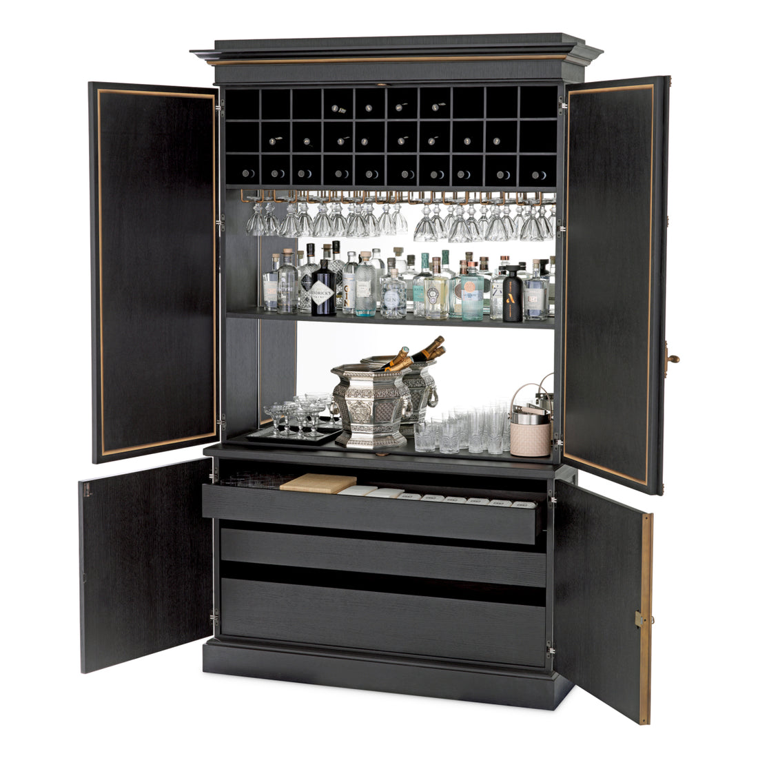 Bar Cabinet Kellam black finish