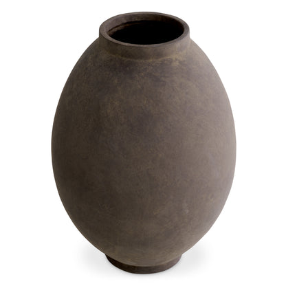 Vase Moon Jar taupe finish L