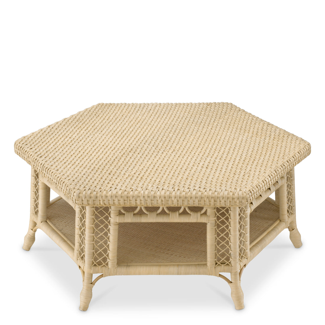 Coffee Table Saba Hexagon natural rattan