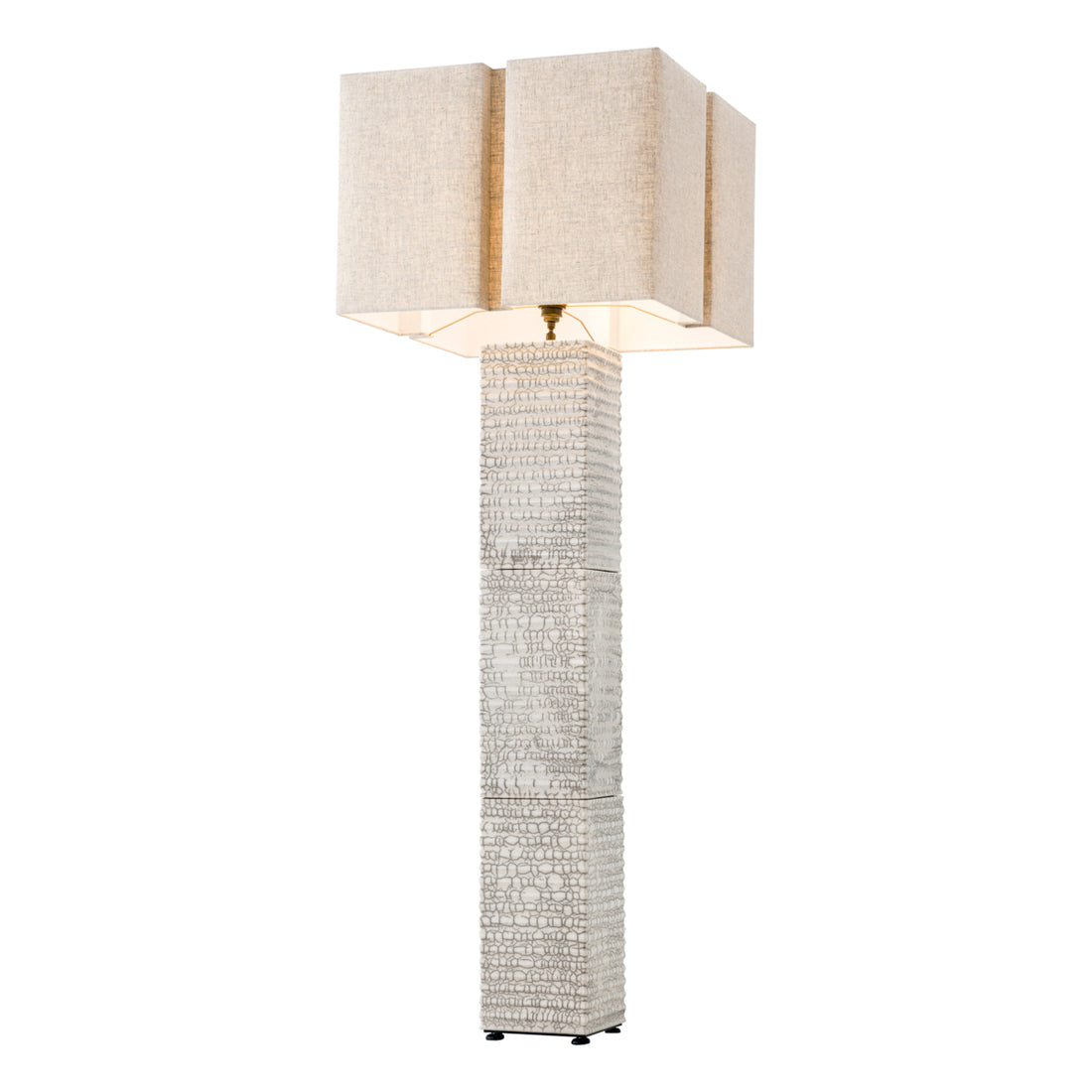 Floor Lamp Division raku ceramic crackled white incl shade