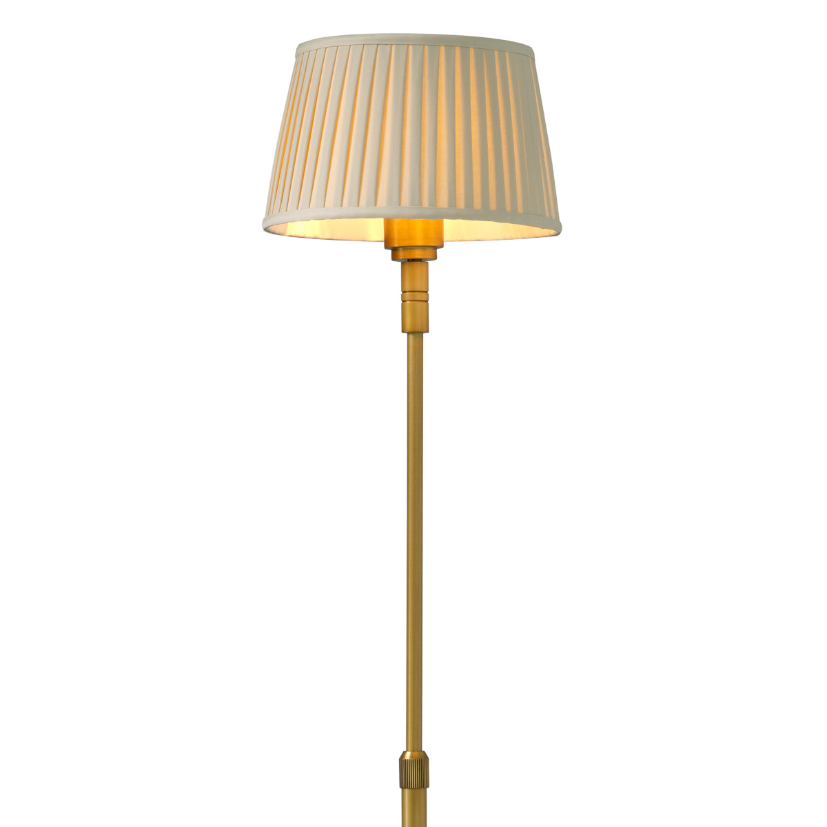 Floor Lamp Tryon antique brass finish incl beige pleated shade