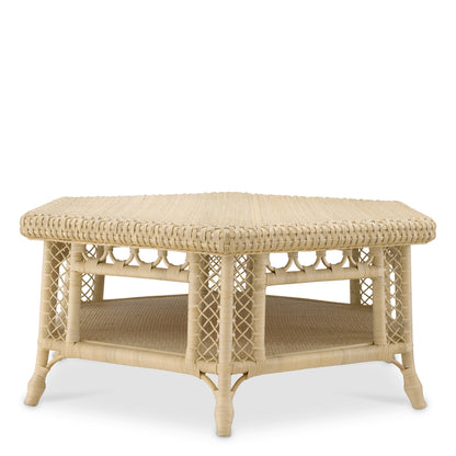 Coffee Table Saba Hexagon natural rattan