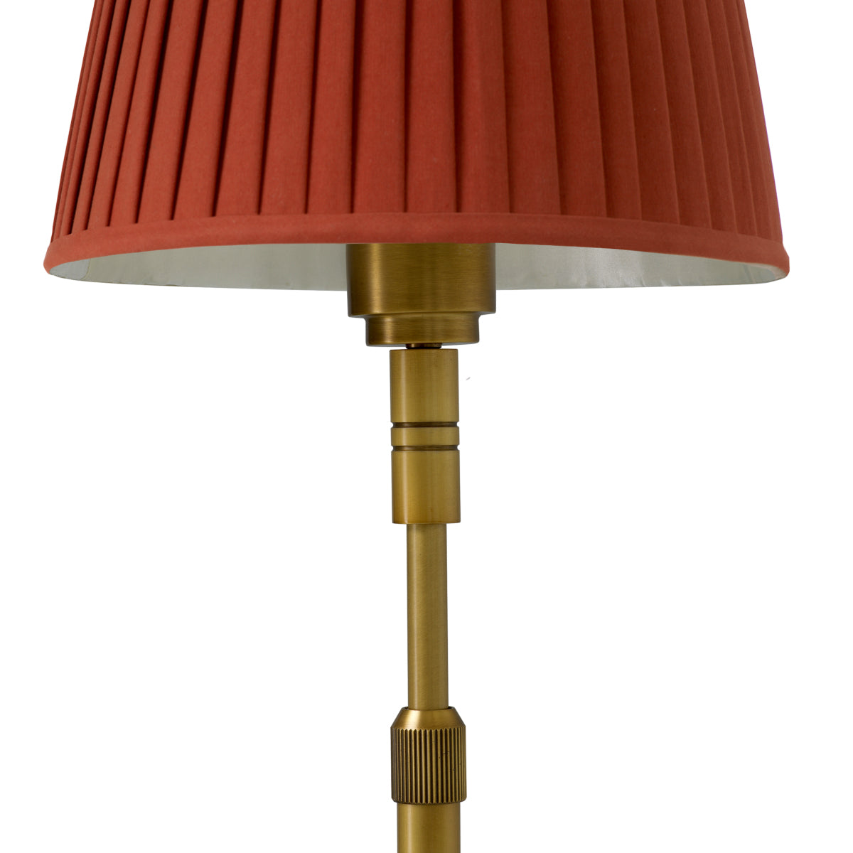 Floor Lamp Tryon antique brass finish incl orange pleated shade