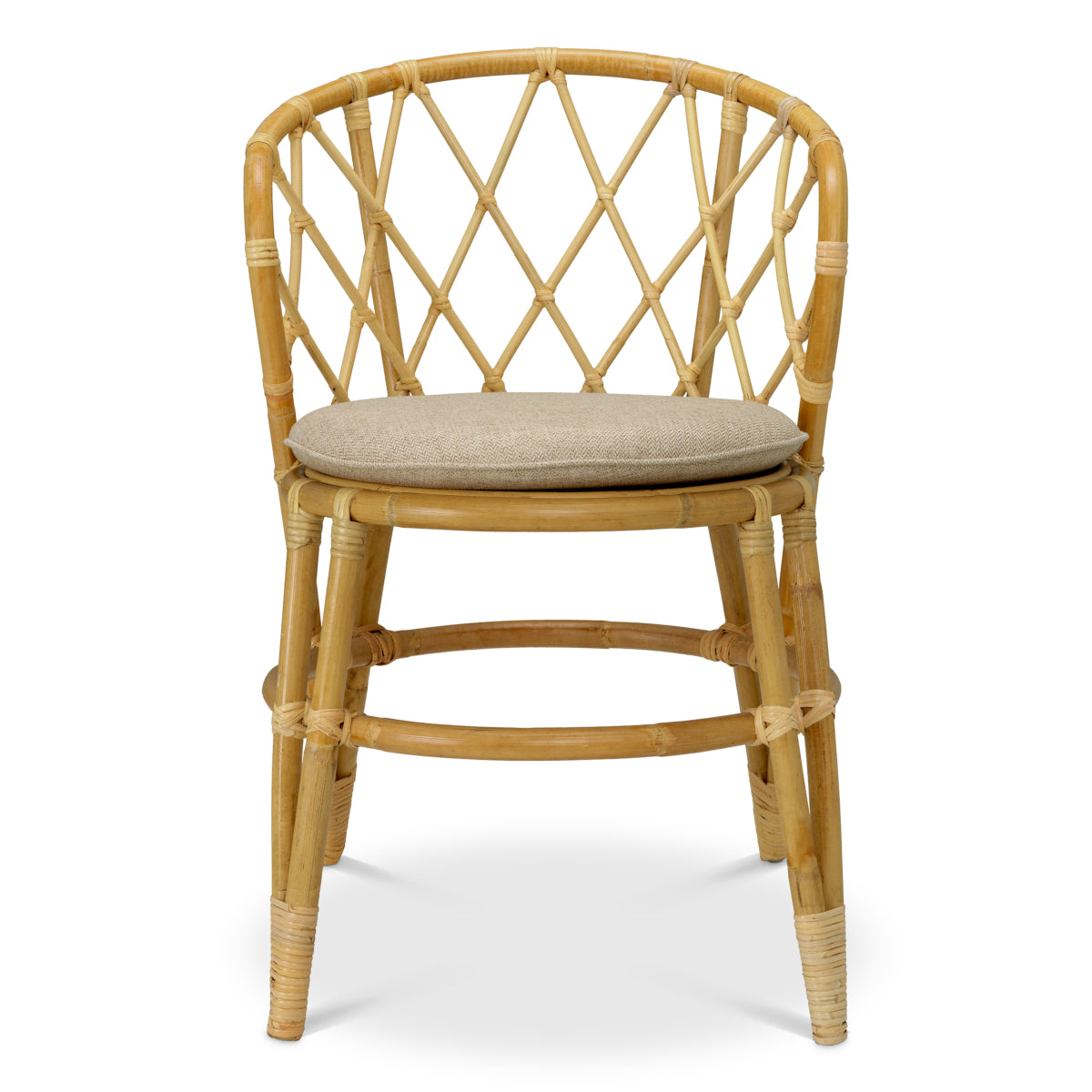 Dining Chair Alvaro natural rattan incl cushion