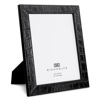 Picture Frame Scaleo croco embossed black leather set of 2