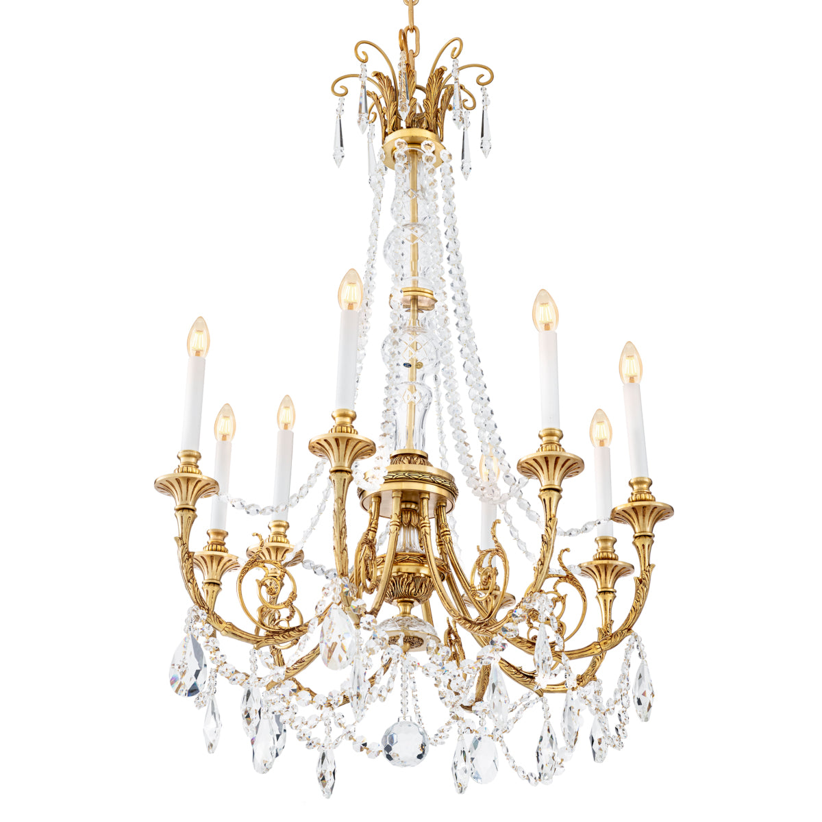 Chandelier Duvaux antique gold finish