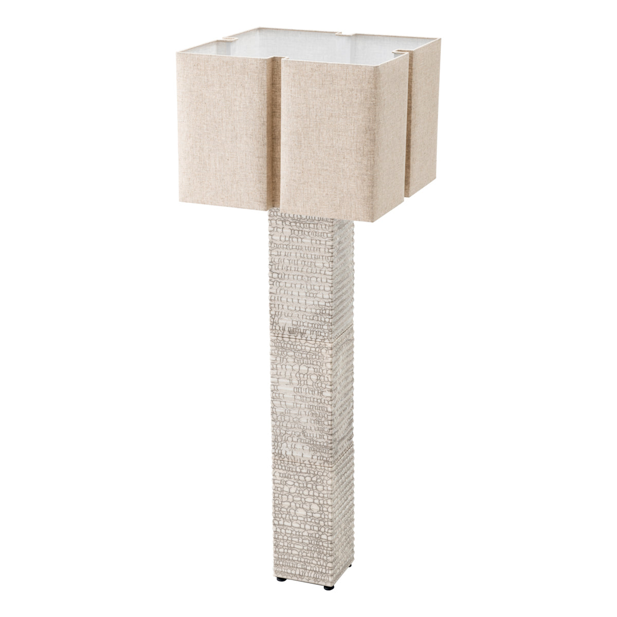 Floor Lamp Division raku ceramic crackled white incl shade