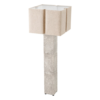 Floor Lamp Division raku ceramic crackled white incl shade