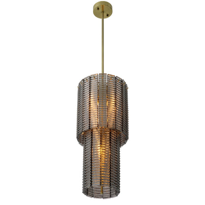 Chandelier Imperial S brushed brass finish smoke glass