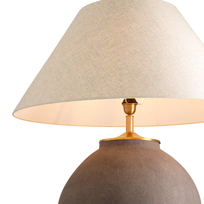 Table Lamp Moon Jar taupe finish incl shade